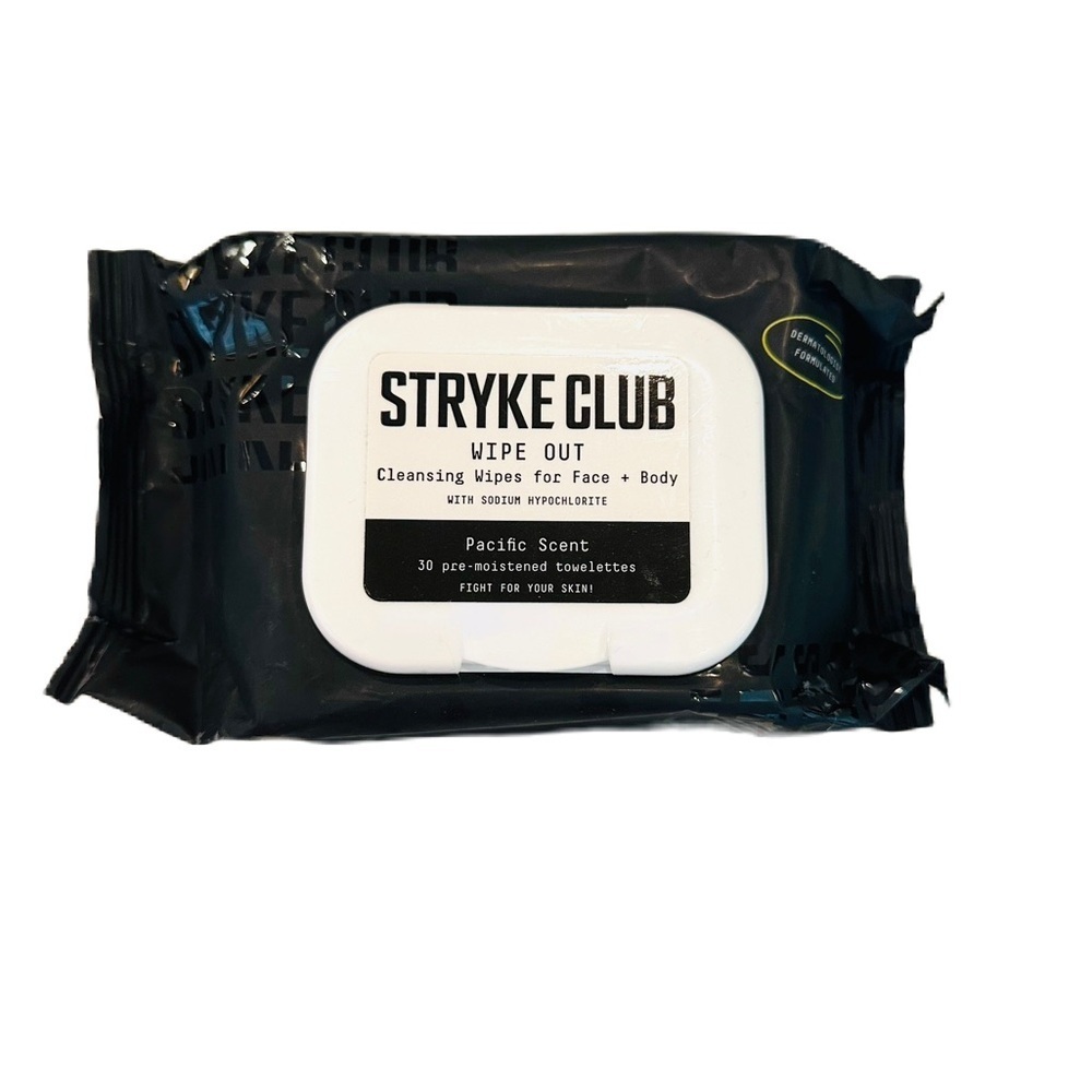 Stryke Club Wipe Out Cleansing Wipes, Pacific Scent,‎ 30 Wipes